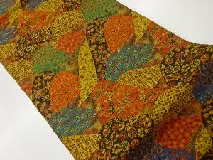 山並みに草花模様織出し名古屋帯